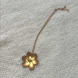 EUC Alexis Bittar Gold Floral Pendant Necklace